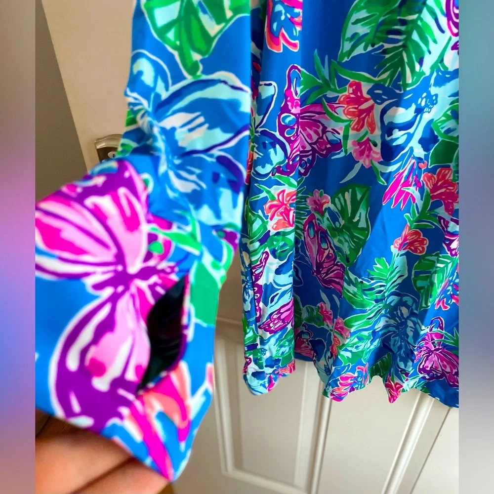 ⭐️⭐️Lilly Pulitzer Cowl Neck/Gator mask Lilshield Long Sleeve50+Dress - Picture 4 of 15